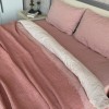 Lenjerie de pat dublu din bumbac 100% ranforce model Club Cotton Pure Terra cu design simplu în nuanțe de roz și alb