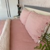 Lenjerie de pat dublu din bumbac 100% ranforce model Club Cotton Pure Terra cu design simplu în nuanțe de roz și alb