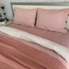 Lenjerie de pat dublu din bumbac 100% ranforce model Club Cotton Pure Terra cu design simplu în nuanțe de roz și alb