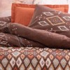 Lenjerie de pat Belize-Brown cu nuanțe de maro și portocaliu, imprimeuri etnice și geometrice