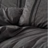 Lenjerie de pat dublu bumbac 100% ranforce Cottonbox Bitter, design modern minimalist în antracit cu detalii negre.