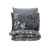 Lenjerie de pat Comely Antracit din bumbac 100% ranforce, brand Cottonbox, cu design floral în tonuri de antracit și alb, ideală pentru un decor elegant și modern.