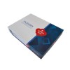 Lenjerie de pat dublu bumbac 100% ranforce Cottonbox, design modern cercuri gri și detalii galbene.