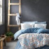 Lenjerie de pat dublu din bumbac 100% ranforce, model Cotton Box Grande Blue, cu motive orientale albastre și albe.