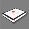 Lenjerie pat dublu bumbac 100% ranforce Cotton Box Jonas Claret Red, design modern în carouri și dungi în roșu închis, gri și alb.