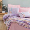 Lenjerie de pat Larry-Pink cu nuanțe de roz, violet și albastru, imprimeuri abstracte