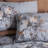 Lenjerii de pat Cottonbox din bumbac 100% ranforce, design floral în gri și maro, cu motive elegante