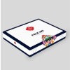 Lenjerie de pat Cottonbox, din bumbac 100% ranforce, cu model albastru închis și portocaliu cu detalii decorative