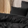 Lenjerie de pat Cottonbox Plaid Black din bumbac 100% ranforce, design modern în negru, cu motive discrete în carouri