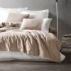 Lenjerie de pat dublă din bumbac 100% ranforce, Cotton Box, design elegant bej și crem, adaugă un aspect cald și rafinat dormitorului.