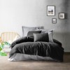 Lenjerie de pat din bumbac 100% ranforce, model Cotton Box Plain, în nuanțe de negru și gri.