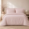 Lenjerie pat dublu Cotton Box Plain Roz Pudra bumbac 100% ranforce design uni delicat