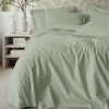 Lenjerie pat dublu Cotton Box Plain Verde bumbac 100% ranforce design uni verde pal