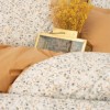 Lenjerie de pat Cottonbox din bumbac 100% ranforce, cu model floral delicat în nuanțe de bej și maro pe fundal crem