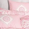 Lenjerie de pat Cottonbox din bumbac 100% ranforce, design romantic în roz și bej, cu motive paisley și mandale