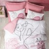 Lenjerie pat dublu bumbac 100% ranforce, Cotton Box, Senora Dusty Rose