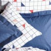 Lenjerie de pat Cottonbox din bumbac 100% ranforce, design modern în albastru și alb, cu forme geometrice colorate și linii subtile