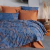Lenjerie de pat Cottonbox Tedric din bumbac 100% ranforce, design modern în albastru și portocaliu, cu motive abstracte și puncte colorate