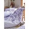Lenjerie de pat dublu din bumbac 100% ranforce cu design paisley în nuanțe de lila și alb