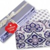 Lenjerie de pat dublu din bumbac 100% ranforce cu design paisley în nuanțe de lila și alb