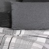 Lenjerie de pat Cottonbox Will Anthracite din bumbac 100% ranforce, design modern în antracit și alb, cu motive geometrice în carouri și linii subtile