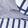 Lenjerie cu dungi pat dublu bumbac ranforce, bleumarin și alb, Cotton Box