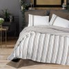 Lenjerie pat dublu bumbac ranforce, design dungi maro, Cotton Box