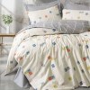 Lenjerie pat dublu cu elastic Cotton Box Evo Gri bumbac 100% ranforce design geometric