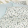 Lenjerie pat dublu Cotton Box Nola Mint bumbac 100% ranforce cu floricele  bleu-alb