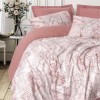 Lenjerie pat dublu Cotton Box Livara bumbac 100% ranforce model floral roz pudrat
