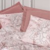 Lenjerie pat dublu Cotton Box Livara bumbac 100% ranforce model floral roz pudrat