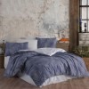 Lenjerie de pat bumbac 100% ranforce cu design geometric albastru și alb