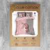 Lenjerie de pat dublu bumbac 100% ranforce Sweety roz-gri cu design unicorn și flori