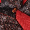 Lenjerie de pat Cottonbox, din bumbac 100% ranforce, cu model geometric roșu-negru