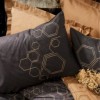 Lenjerie pat dublu Cotton Box Dawn Copper bumbac ranforce model geometric negru si copper