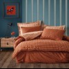 Lenjerie de pat dublu din bumbac 100% ranforce cu design rustic în carouri maro și crem