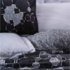 Lenjerie de pat din bumbac 100% ranforce, model Round Grey, motive circulare și abstracte în nuanțe de gri și negru
