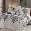 Lenjerie de pat dublu Nazenin Home Luxury Maro cu design elegant în tonuri de maro și negru.