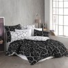 Lenjerie de pat bumbac 100% ranforce cu design marmură alb-negru