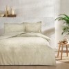 Lenjerie de pat din bumbac satinat Herta TAC, set 4 piese, design floral subtil, culoare bej kaki