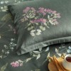Lenjerie de pat din bumbac satinat Ruth TAC, set 4 piese, design floral, culori verde și roz.