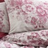 Lenjerie de pat Vilda-Claret Red cu nuanțe de roșu și gri, floricele elegante