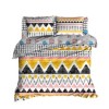 Lenjerie de pat Bettina-Yellow cu nuanțe de galben, portocaliu, negru și alb, design geometric vesel