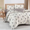 Lenjerie pat dublu bumbac 100% ranforce Adrian Mink geometric bej gri 200x220 cm