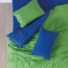 Lenjerie pat dublu reversibilă Cozy Home Sage în verde crud și albastru marin, bumbac ranforce