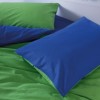 Lenjerie pat dublu reversibilă Cozy Home Sage în verde crud și albastru marin, bumbac ranforce