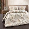 Lenjerie pat dublu bumbac 100% ranforce Lara ecru cu design baroc
