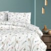 Lenjerie pat dublu bumbac 100% ranforce Spring Bej cu flori de camp colorate