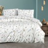 Lenjerie pat dublu bumbac 100% ranforce Spring Bej cu flori de camp colorate