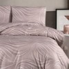 Lenjerie pat dublu bumbac 100% ranforce Donis lila cu linii ondulate